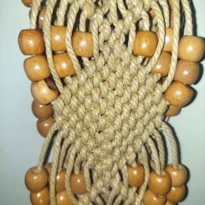 Vintage Boho Macrame Beaded Belt